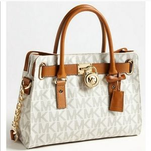 MK Michael Kors Hamilton Medium Vanilla Satchel